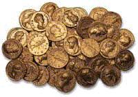 Gold sovereigns.
