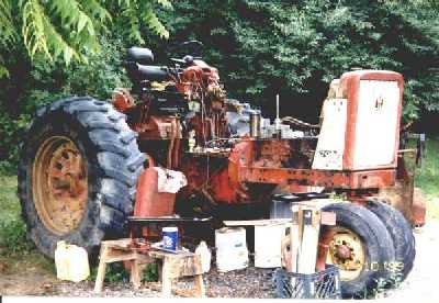 706 with engine torn down for rebuilding