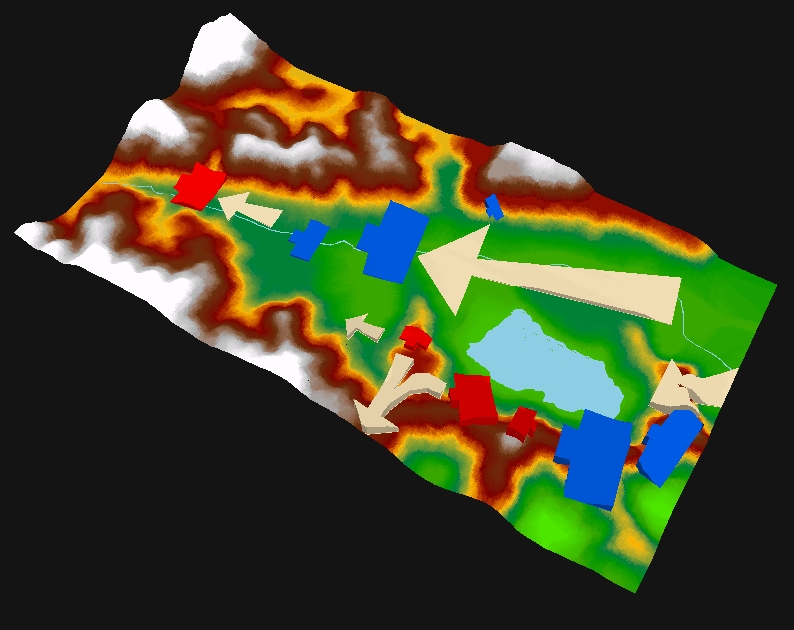 Hideyoshi rushes at the troops situated on Shizugatake. Sakuma makes a fighting retreat, while Shibata Katsuie escapes to the north. Maeda, Sakuma, and Shibata Katsumasa straggle out in different directions.