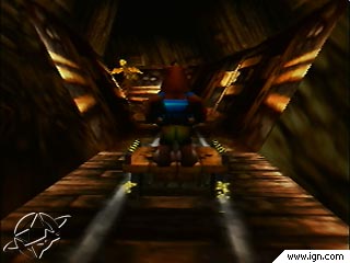 Banjo following what looks like Kazooie from behind