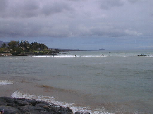 Cloudy, the skies are gray and white and cloudy