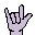 Purple ILY hand