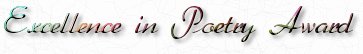 Excellence in Poetry Award Sign