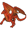 Walking red dragon