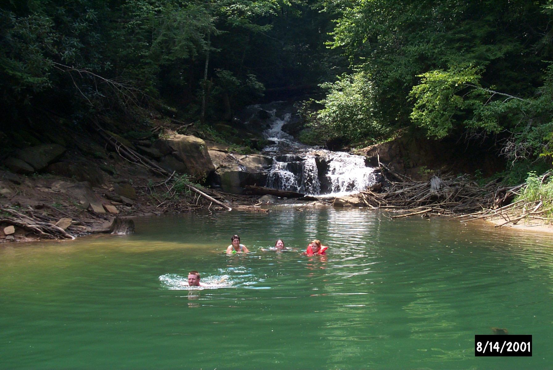 The waterfall. Great swimming experience!