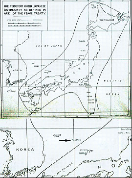 British Commonwealth map of the exact delimitation of Japan.