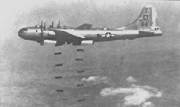 B-29 dropping 500-pound bombs