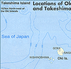 JNTO map of 'Takeshima'.