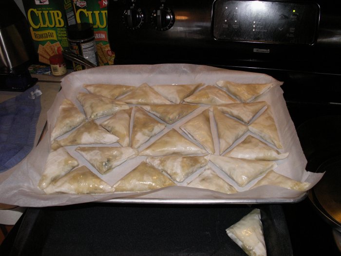 brush tops with butter and place on baking sheet on parchment paper if you like 