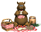 animated graphic, picnic bear