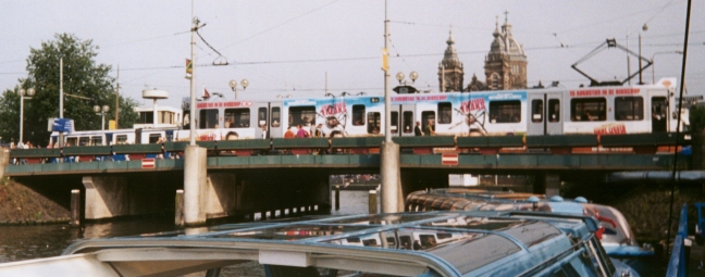 Tram Crossing Canal Bridge