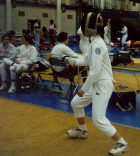 An epeeist prepares for action