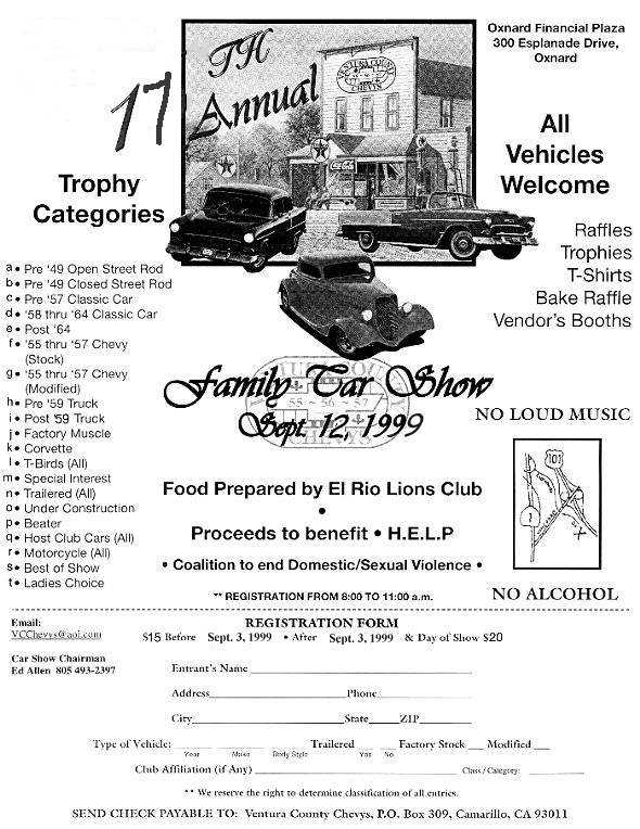 Car Show Entry Form