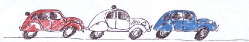 2cv Rouge, Blanche et bleue
