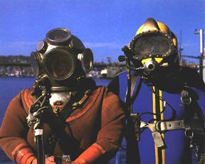 Old and New style Hard Hat Diver