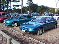Dutchy [Sparkel Green BG] & MrPayner [Sparkle Green BA].. I had my strut brace on the back seat!!