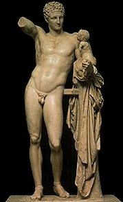 Hermes con Apolo, Praxíteles, en Olimpia.