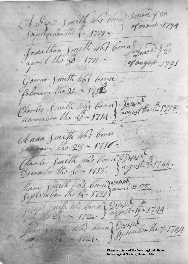 Andrew Smith Bible, page 2
