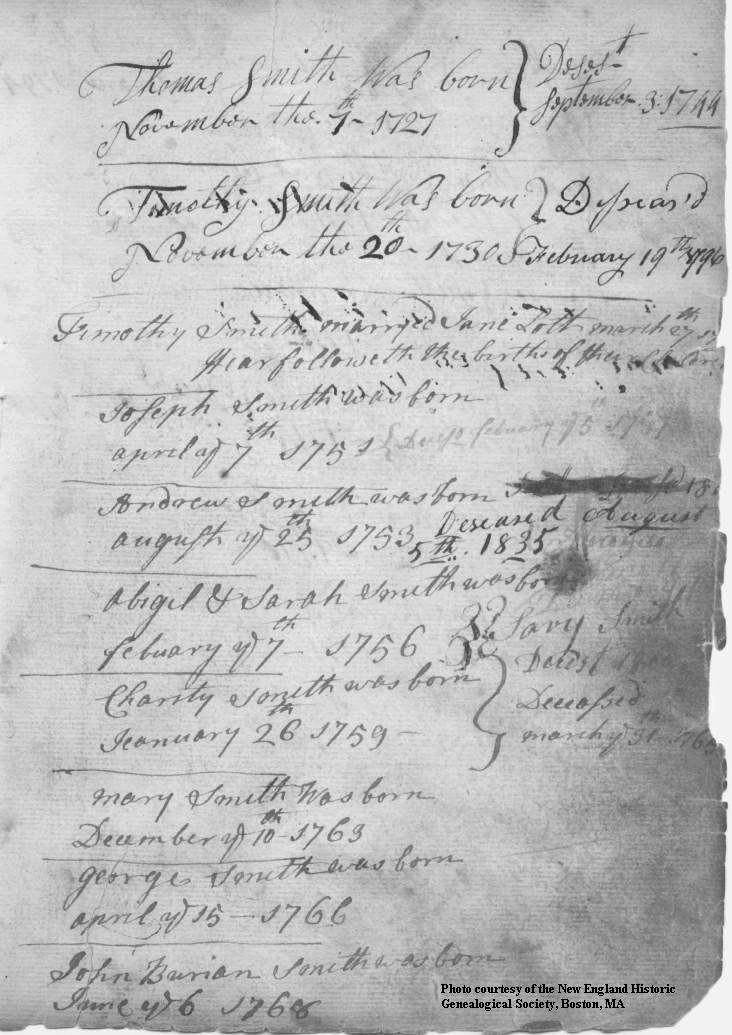 Andrew Smith Bible, page 3