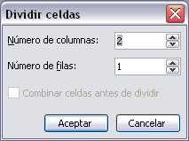 Menú dividir