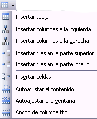 Opciones   de tabla