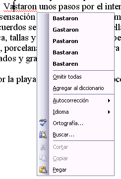 Pop up Revisión ortográfica