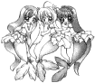 Hanon, Lucia y Rina como sirenas (Mermaid Melody Pichi Pichi Pitch)