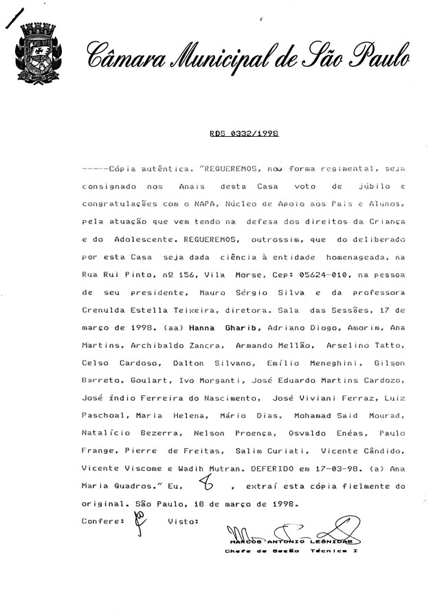 Cpia da Resoluo RDS 0332/1998
