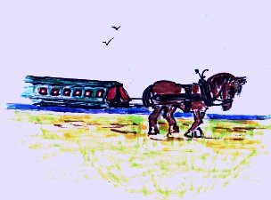 canalboat and horse by Marjory