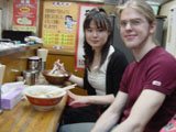Having some delicious miso ramen with Emma