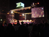 The big stage in Odori Park with a big tv-screen next to it