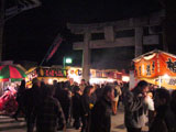 Passing by the stands before the shrine