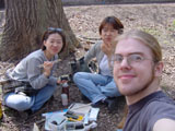 Hanami under the falling sakura leaves