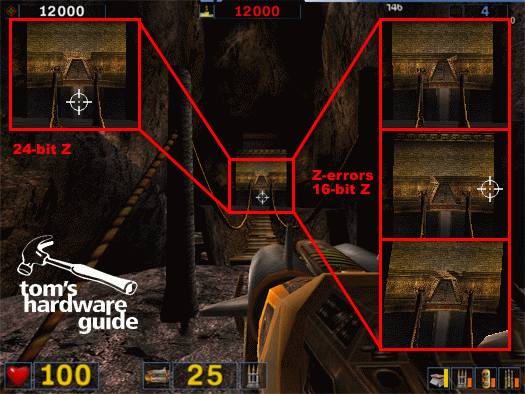 The errors are noticeable in the movements of the flickering surface of the portal