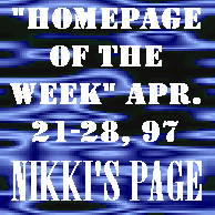 [Image of Andreas's Hompage of the Week Award]