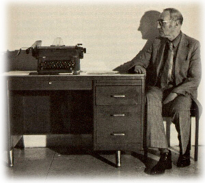 William S. Burroughs, comtemplating the machine outside