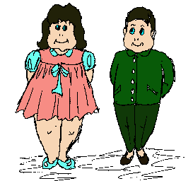 Cute fat girl and boy