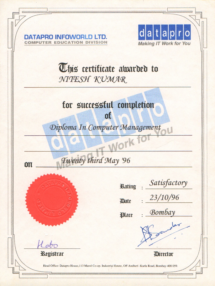 my certificates