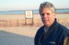 Bernie at one of his favorite spots, Orchard Beach in The Bronx. He is sporting one of his favorite Volvo Jackets. (Elliot... eat your heat out.)