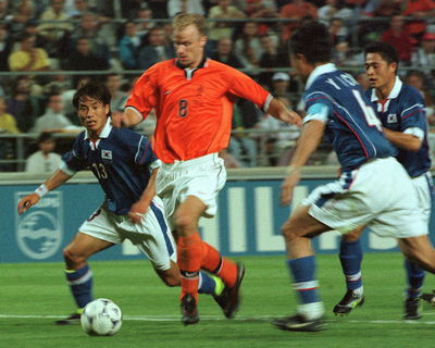 bergkamp scores holland's third