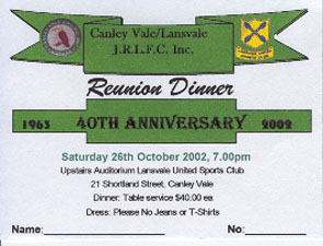 40th Aniversary Ticket