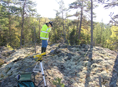 documentation of a stone ring nrear Hornslandet in Halsingland