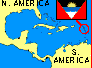 Map showing location of Antigua