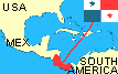 Map showing location of Panama