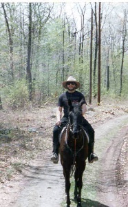 Garry riding the trails