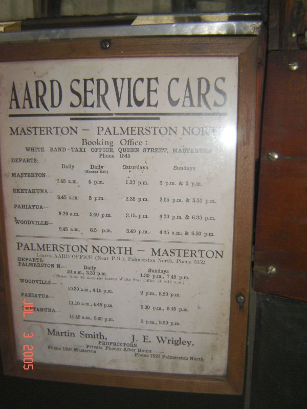 Masterton to Palmerton North timetable