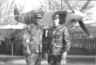 CMSgt Dave Hill (CCM AIA) and CMSgt Al Dowling (CCM 26 IG) at the Spitfire gate guard, RAF Digby, 22 March 2000