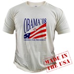 Barack Obama for President 2008 - Obama 08 Organic Cotton T-Shirt for US Election 2008 - Vote for Barack Obama 08 !
