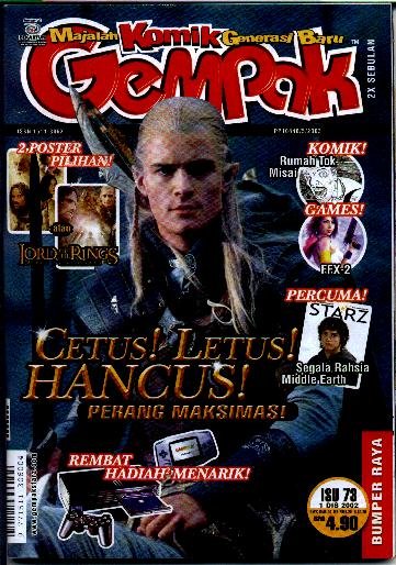 Orlando Bloom as Legolas on the 2002 Raya bumper issue of Gempak