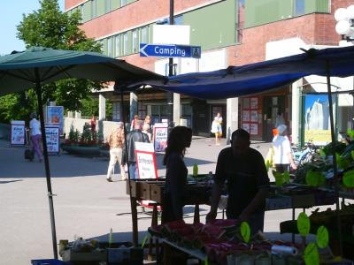 Market at metro station